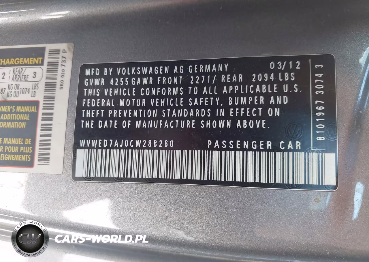 2012 Volkswagen Gti 2-Door VIN:WVWED7AJ0CW288260 - 9