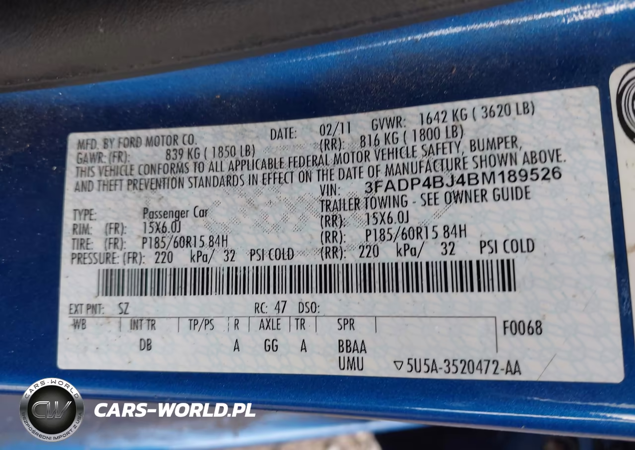 2011 Ford Fiesta Se VIN:3FADP4BJ4BM189526 - 9