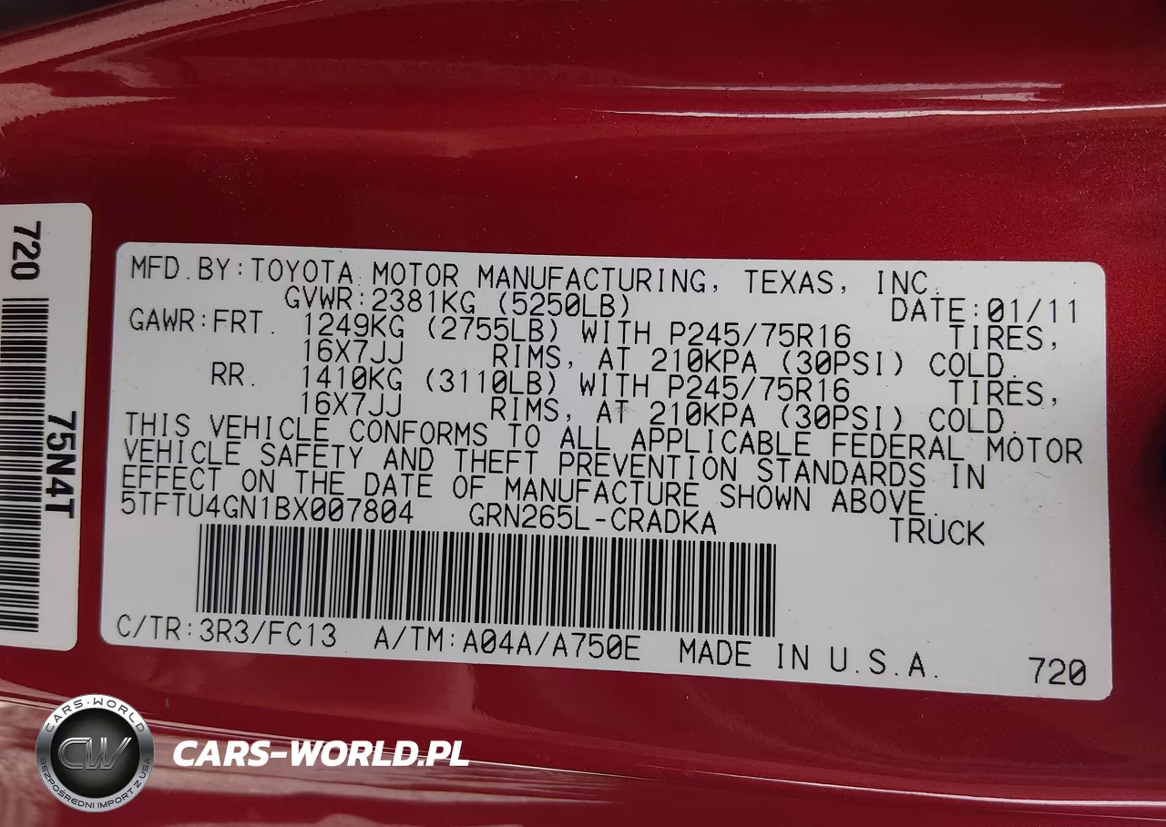 2011 Toyota Tacoma Prerunner V6 VIN:5TFTU4GN1BX007804 - 9