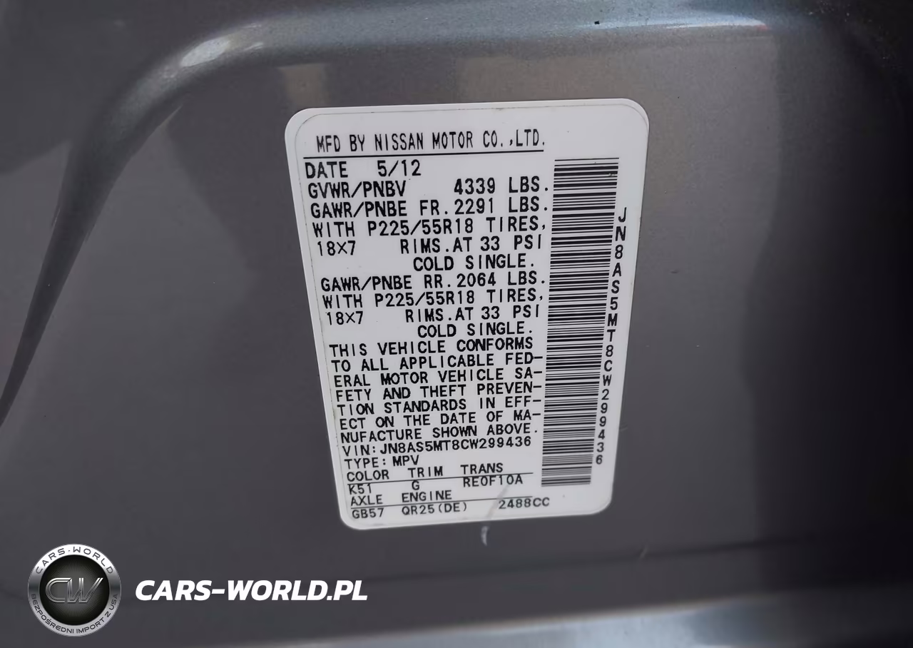 2012 Nissan Rogue Sv W-Sl Pkg VIN:JN8AS5MT8CW299436 - 9
