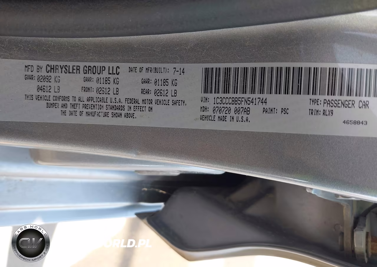 2015 Chrysler 200 S VIN:1C3CCCBB5FN541744 - 9
