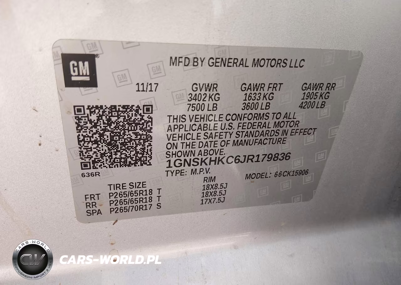2018 Chevrolet Suburban Lt VIN:1GNSKHKC6JR179836 - 9