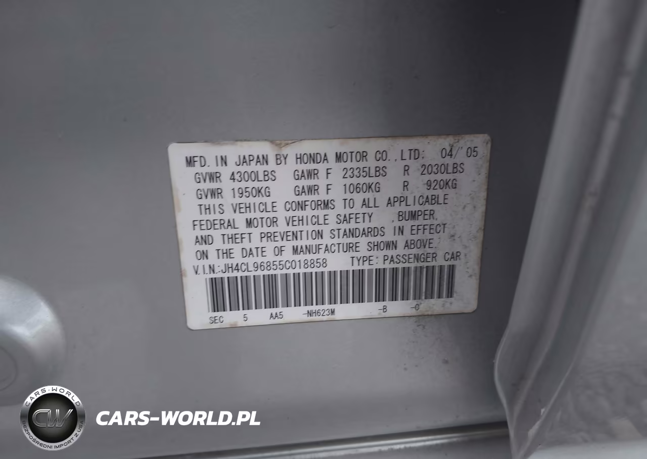 2005 Acura Tsx VIN:JH4CL96855C018858 - 9