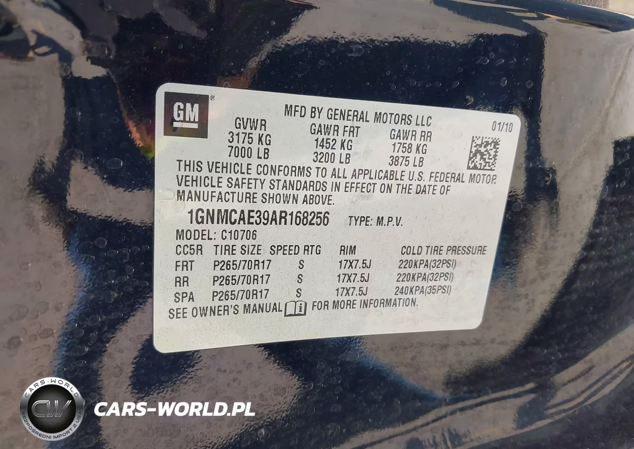 2010 Chevrolet Tahoe Ls VIN:1GNMCAE39AR168256 - 9