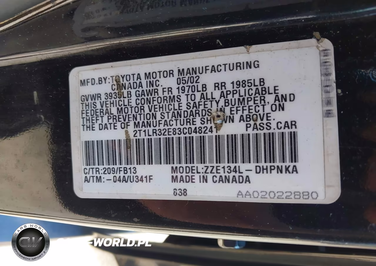 2003 Toyota Matrix Xr VIN:2T1LR32E83C048241 - 9