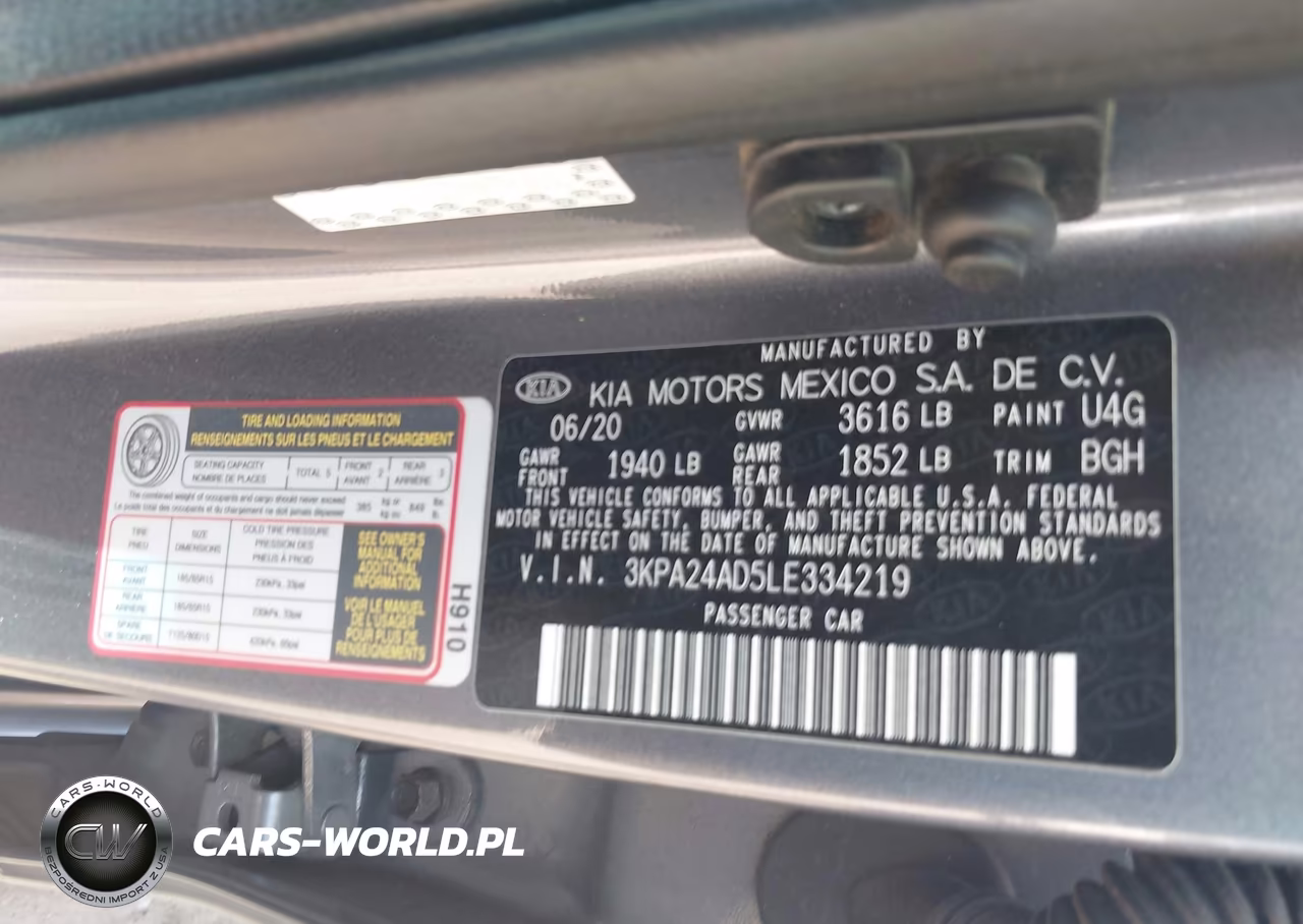 2020 Kia Rio S VIN:3KPA24AD5LE334219 - 9
