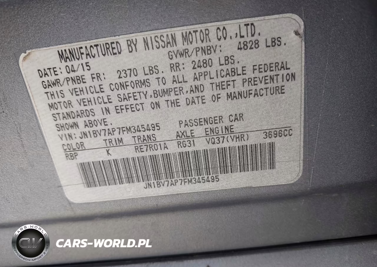 2015 Infiniti Q50 VIN:JN1BV7AP7FM345495 - 9