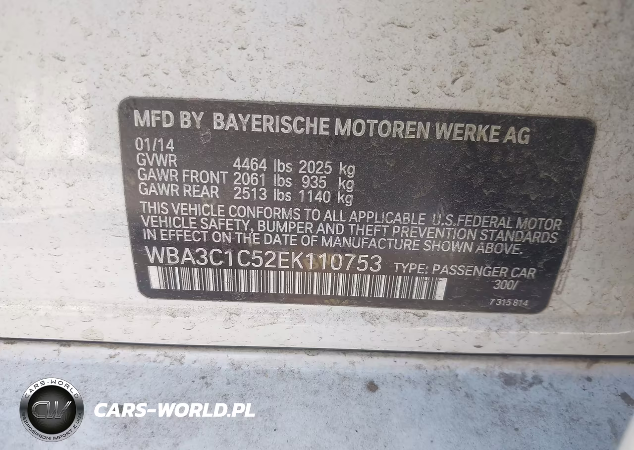 2014 BMW 328I VIN:WBA3C1C52EK110753 - 9