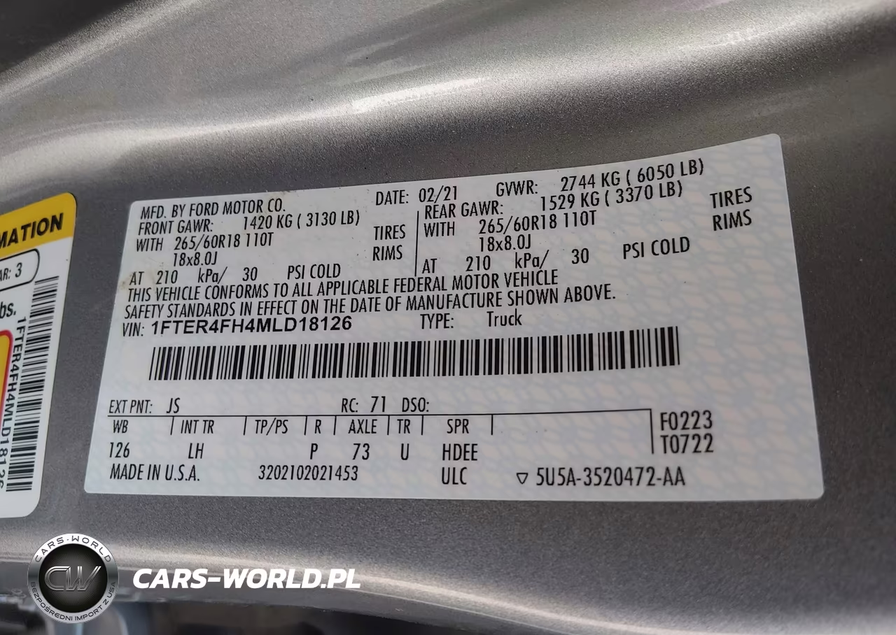 2021 Ford Ranger Xlt VIN:1FTER4FH4MLD18126 - 9