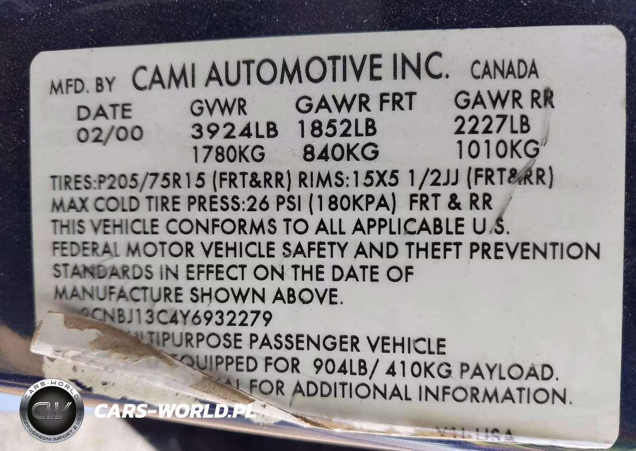 2000 Chevrolet Tracker Hard Top VIN:2CNBJ13C4Y6932279 - 9