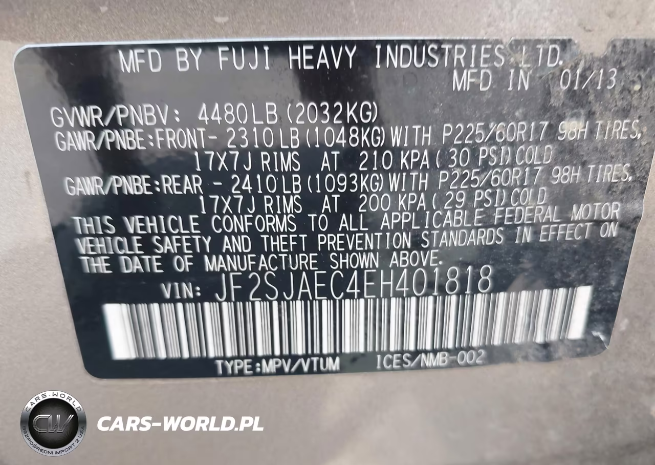 2014 Subaru Forester 2.5I Premium VIN:JF2SJAEC4EH401818 - 9