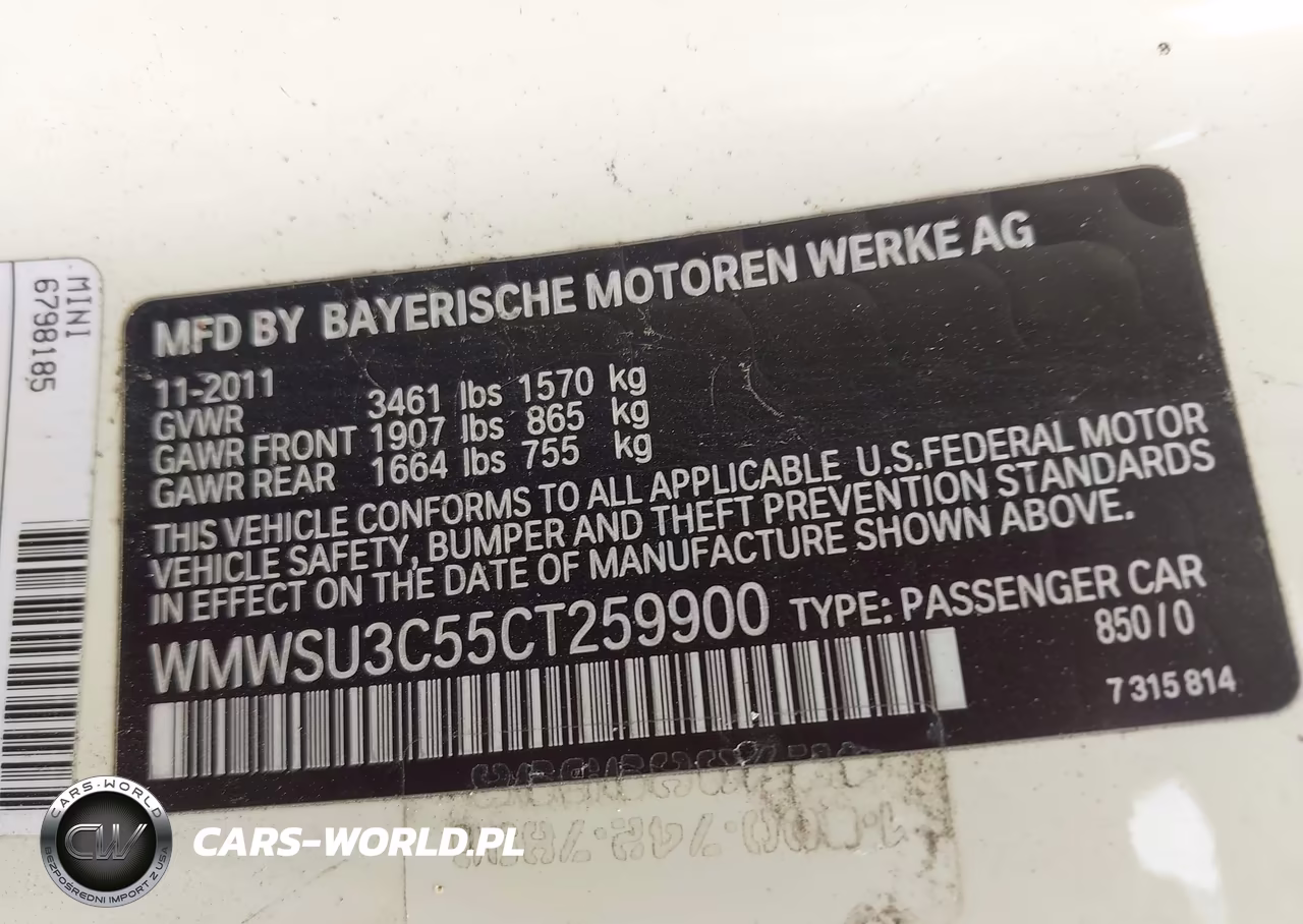 2012 Mini Cooper VIN:WMWSU3C55CT259900 - 9