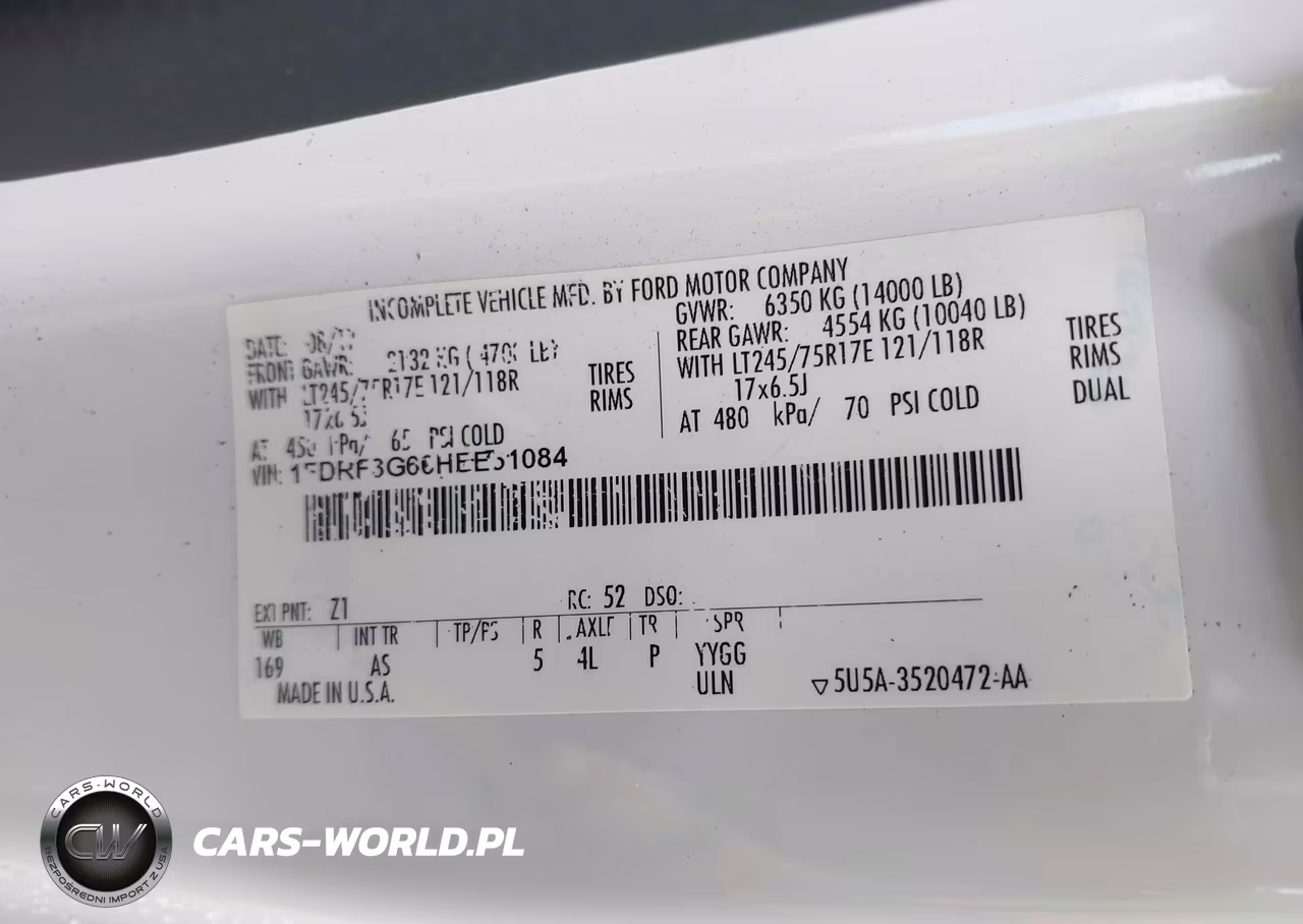 2017 Ford F-350 Chassis Xl VIN:1FDRF3G60HEE51084 - 9