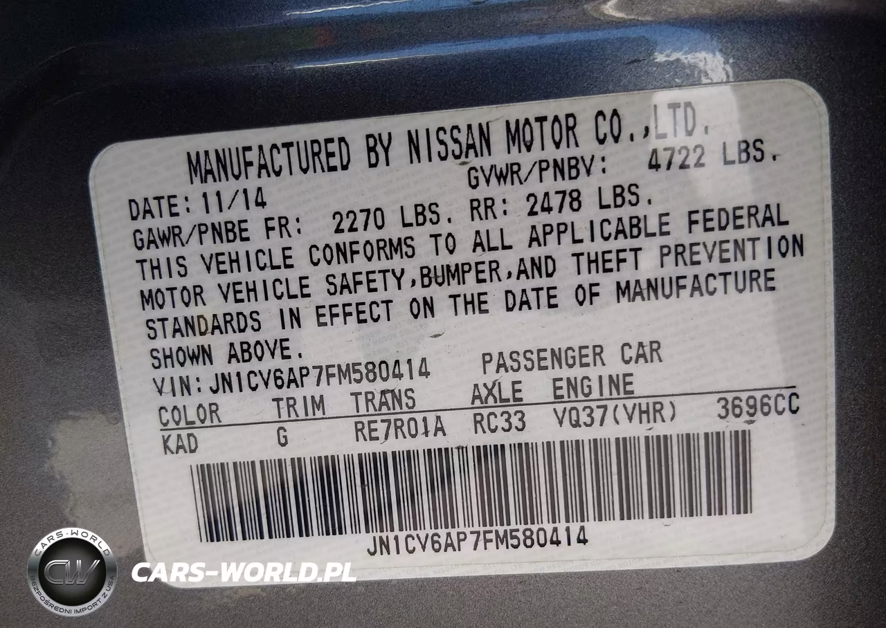 2015 Infiniti Q40 VIN:JN1CV6AP7FM580414 - 9