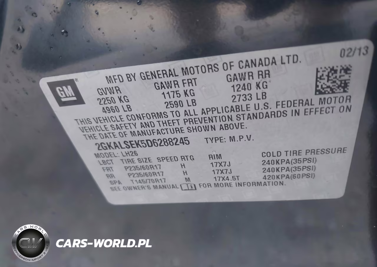 2013 GMC Terrain Sle-2 VIN:2GKALSEK5D6288245 - 9