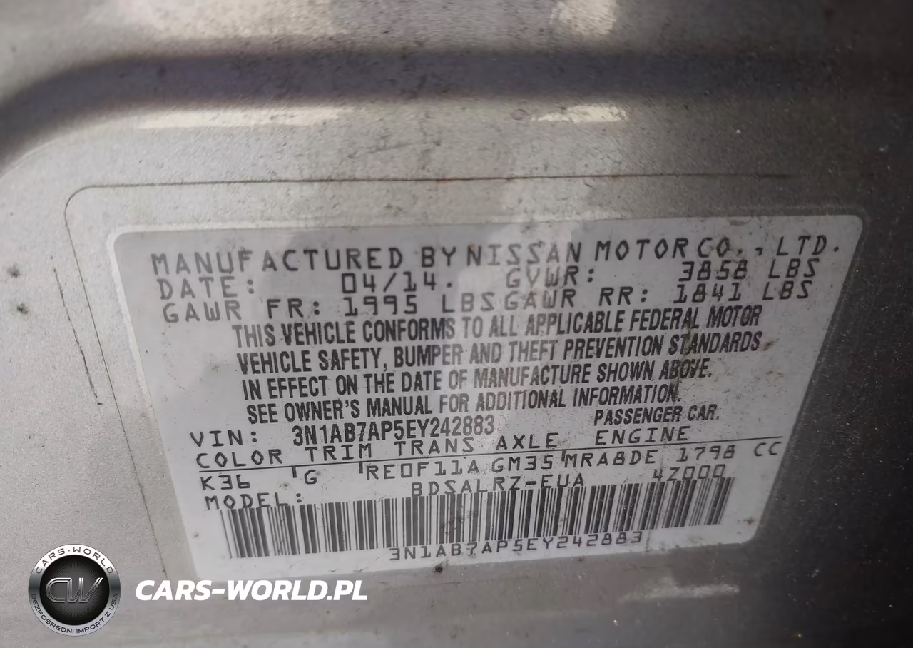 2014 Nissan Sentra Sr VIN:3N1AB7AP5EY242883 - 9