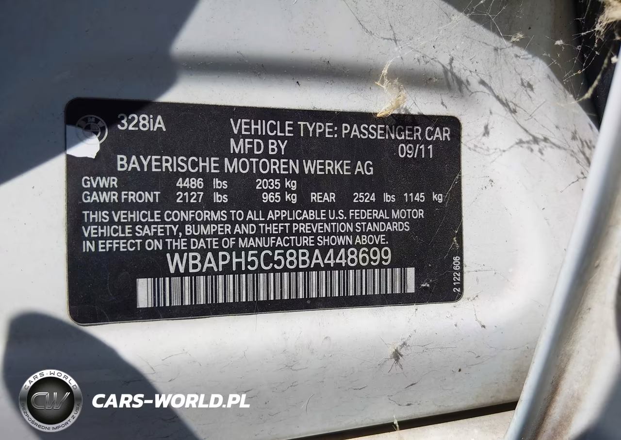 2011 BMW 328I VIN:WBAPH5C58BA448699 - 9