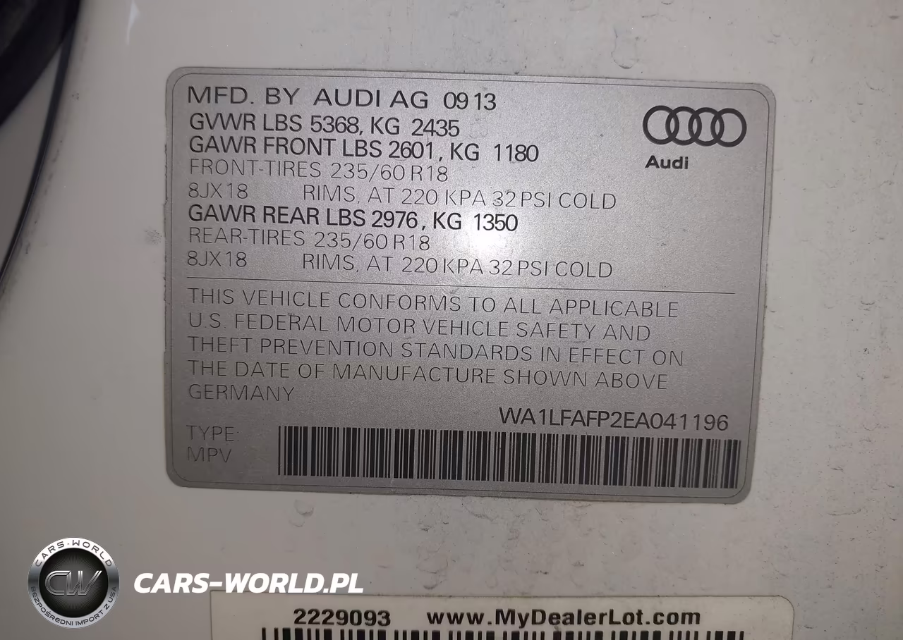 2014 Audi Q5 2.0T Premium VIN:WA1LFAFP2EA041196 - 9