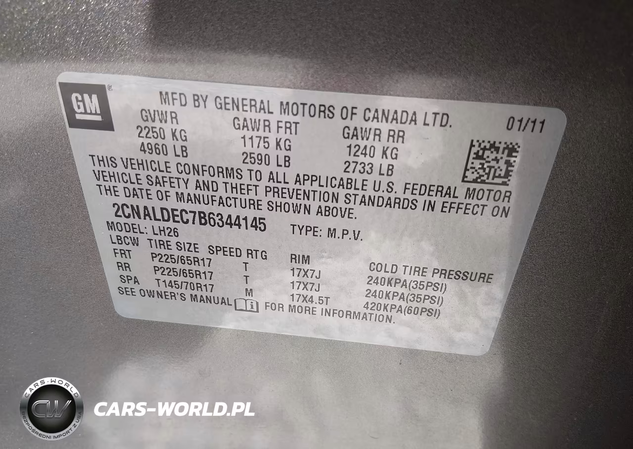 2011 Chevrolet Equinox Lt W-1Lt VIN:2CNALDEC7B6344145 - 9