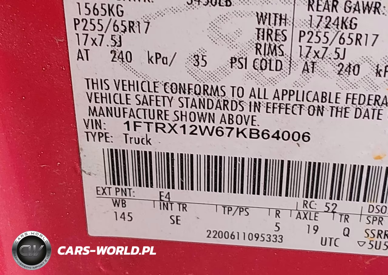 2007 Ford F-150 Stx-Xl-Xlt VIN:1FTRX12W67KB64006 - 9