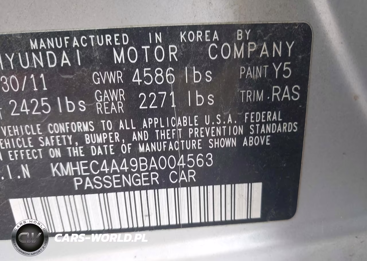 2011 Hyundai Sonata Hybrid VIN:KMHEC4A49BA004563 - 9