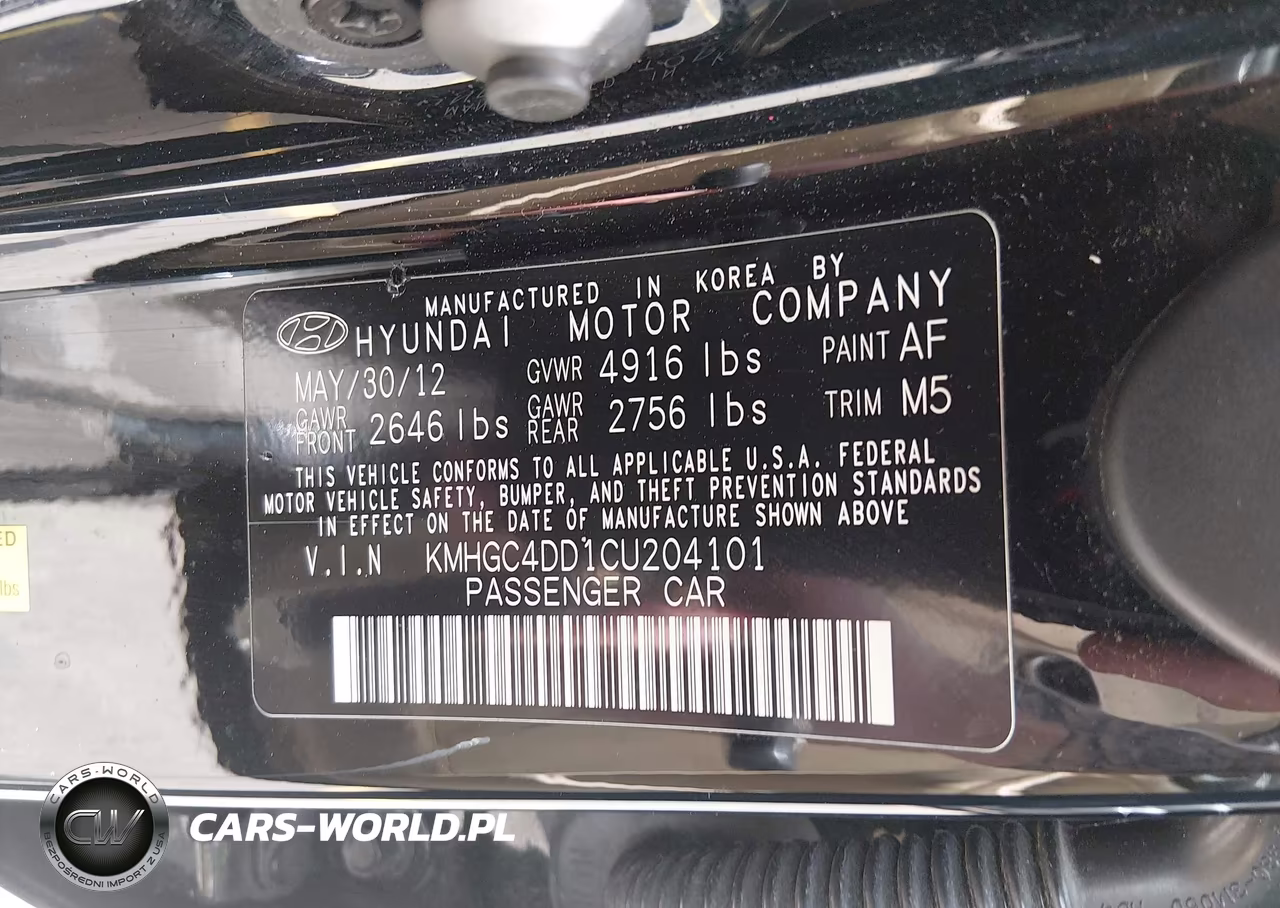 2012 Hyundai Genesis 3.8 VIN:KMHGC4DD1CU204101 - 9