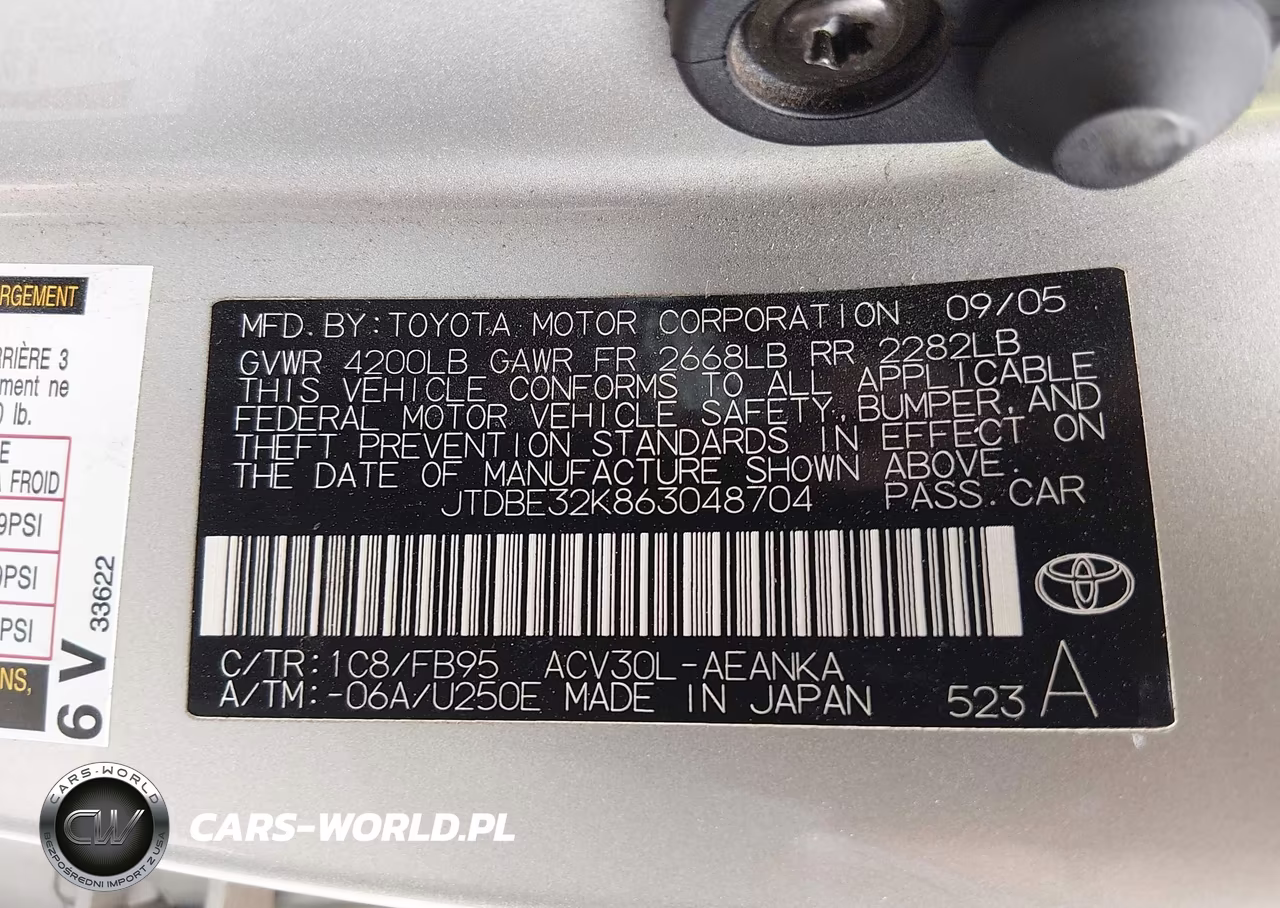 2006 Toyota Camry Std VIN:JTDBE32K863048704 - 9