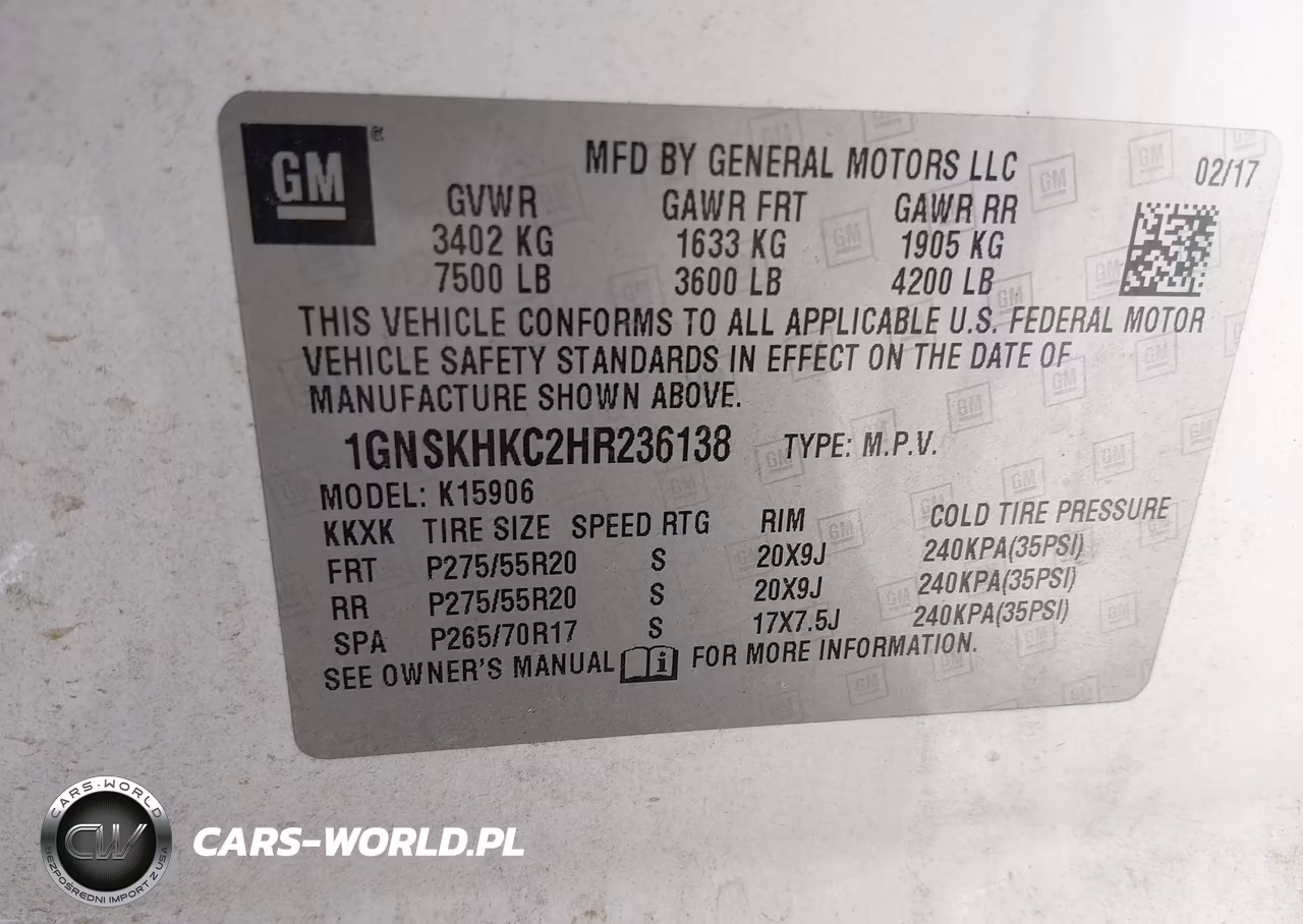 2017 Chevrolet Suburban Lt VIN:1GNSKHKC2HR236138 - 9