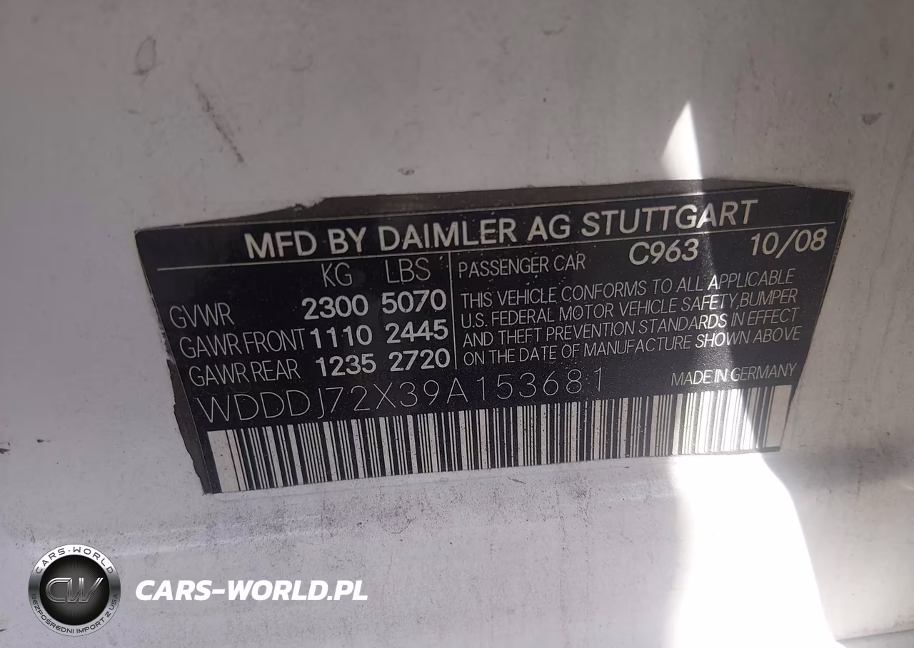 2009 Mercedes-Benz Cls 550 VIN:WDDDJ72X39A153681 - 9
