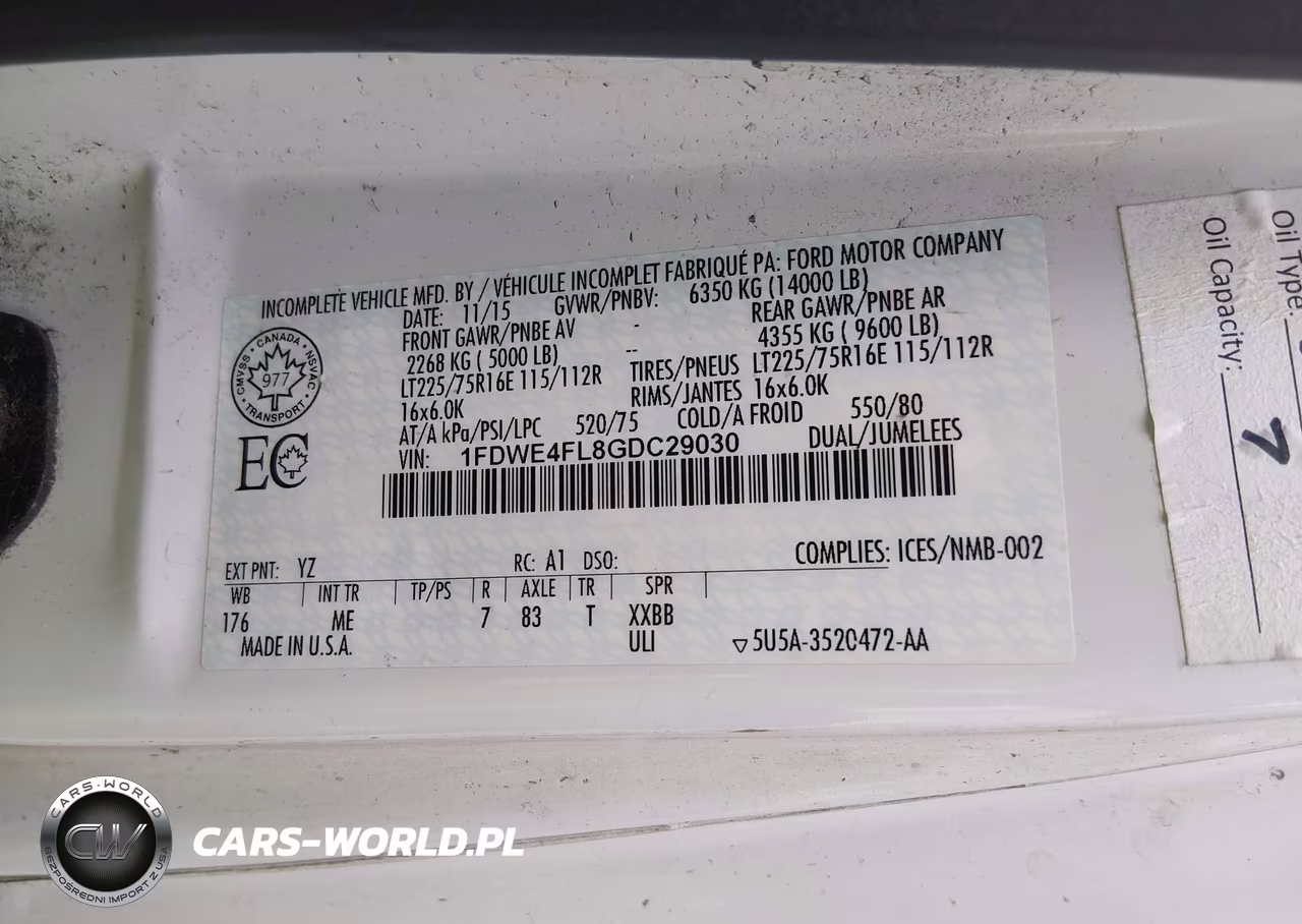 2016 Ford E-450 Cutaway VIN:1FDWE4FL8GDC29030 - 8