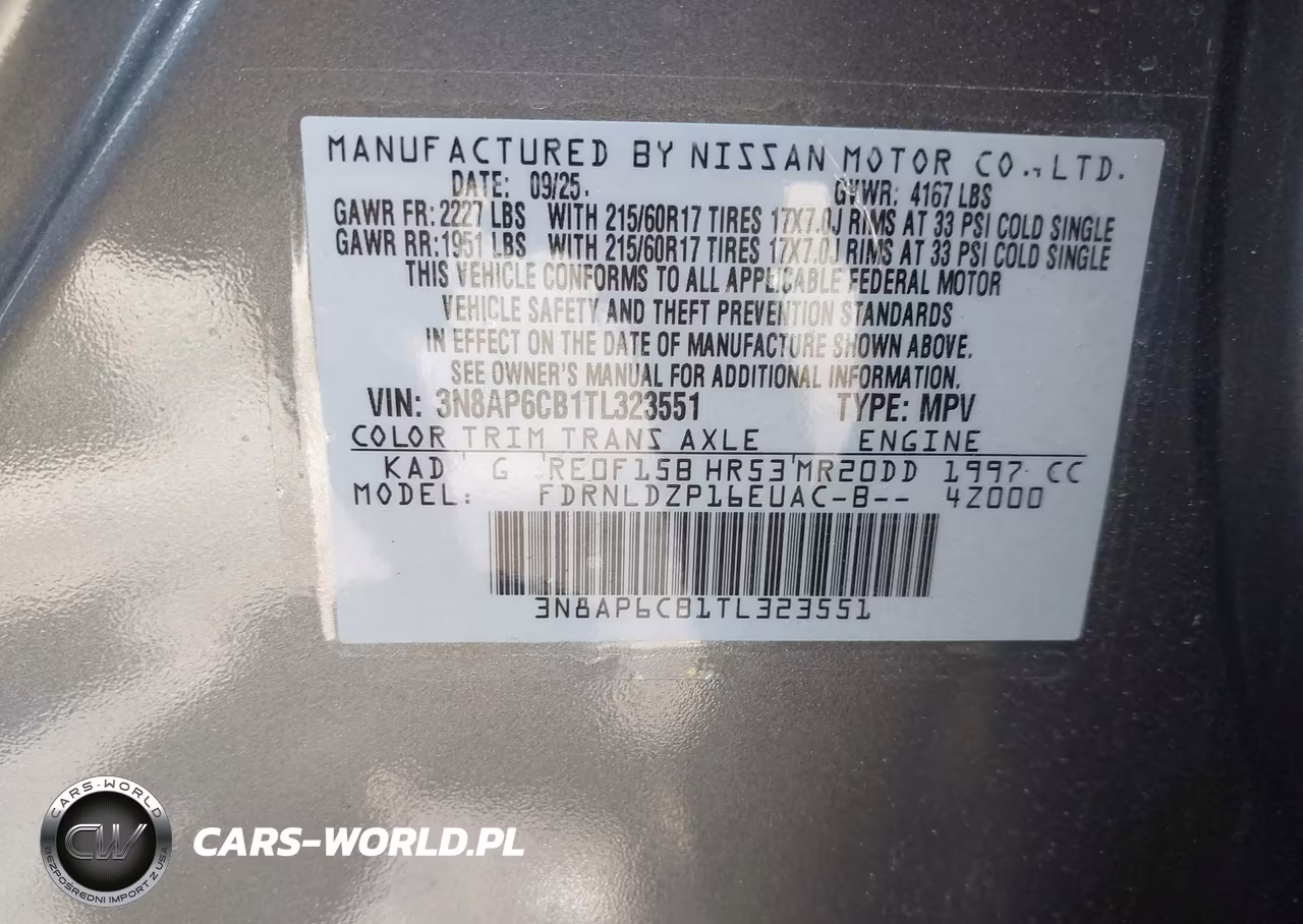 2026 Nissan Kicks Sv VIN:3N8AP6CB1TL323551 - 9