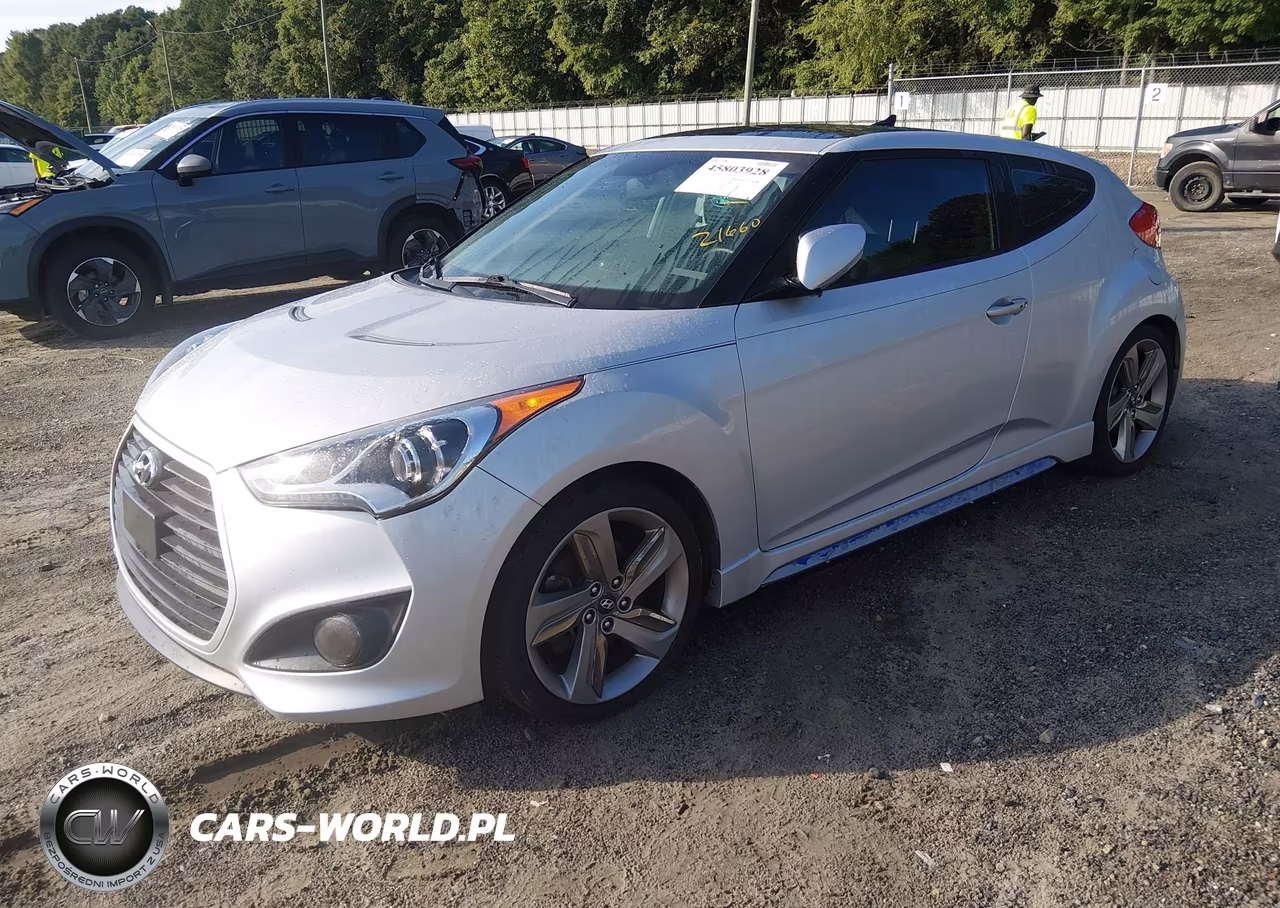 2013 Hyundai Veloster Turbo W-Blue VIN:KMHTC6AE4DU121660 - 2