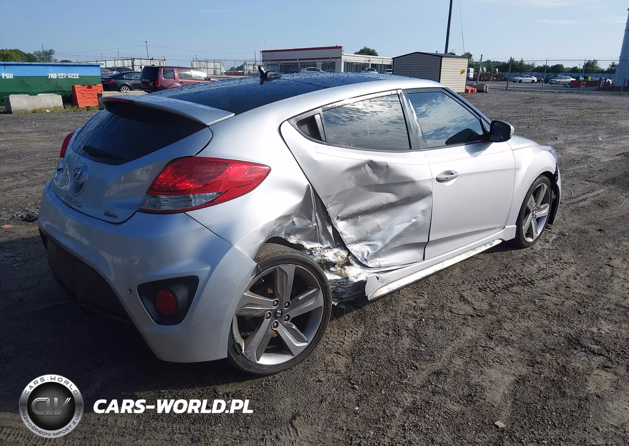 2013 Hyundai Veloster Turbo W-Blue VIN:KMHTC6AE4DU121660 - 4