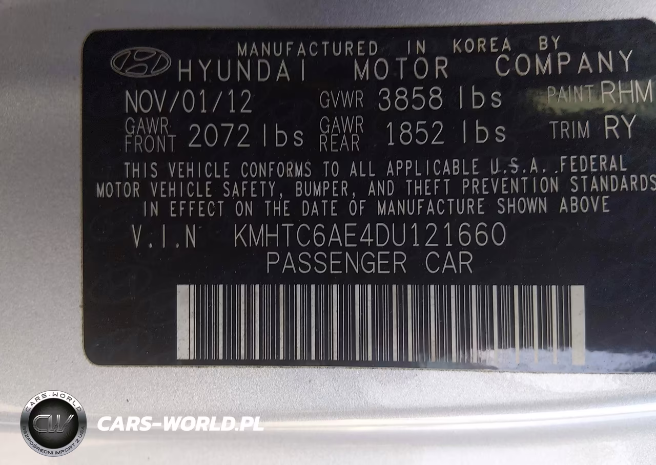 2013 Hyundai Veloster Turbo W-Blue VIN:KMHTC6AE4DU121660 - 9