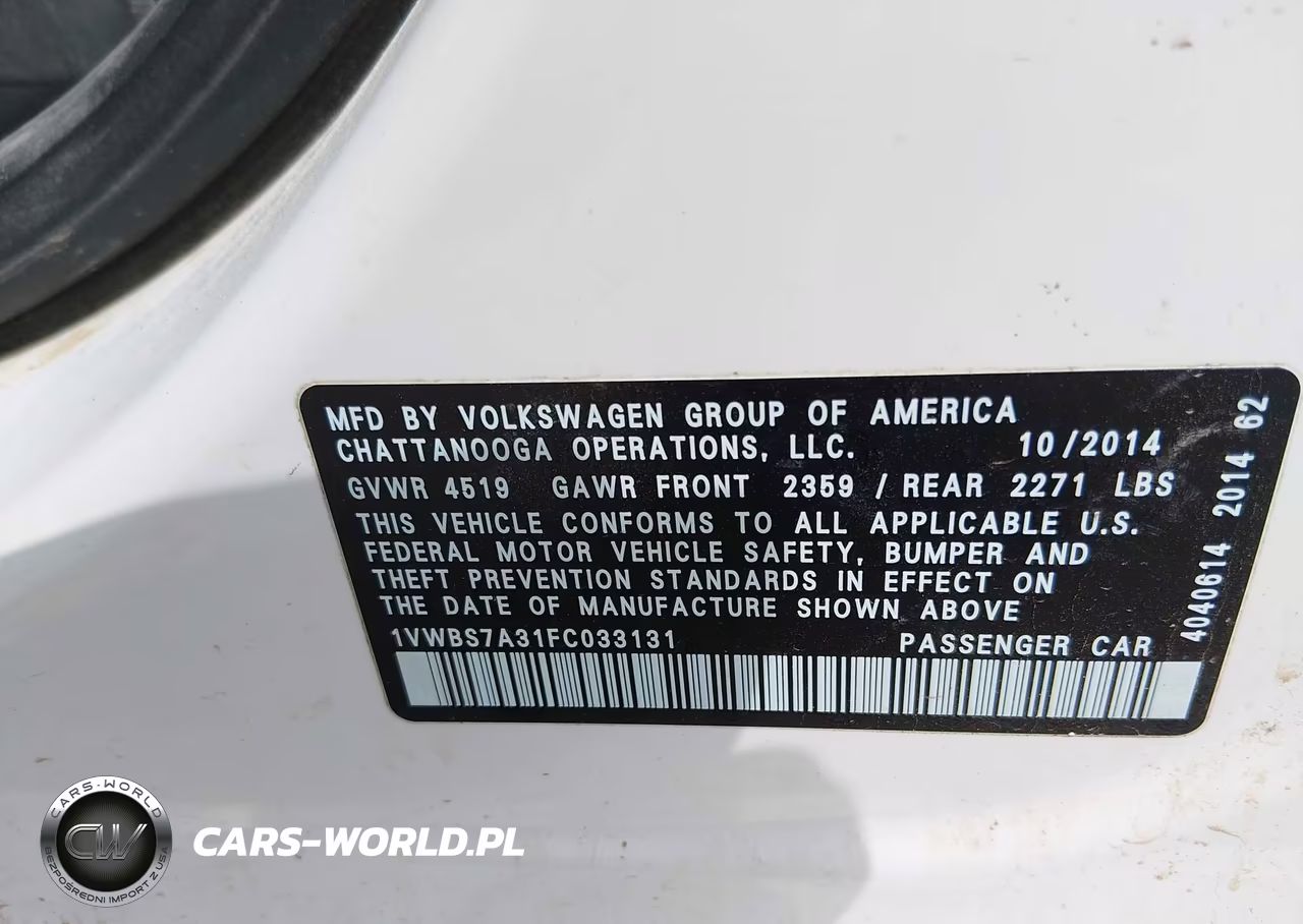 2015 Volkswagen Passat 1.8T Sport VIN:1VWBS7A31FC033131 - 9