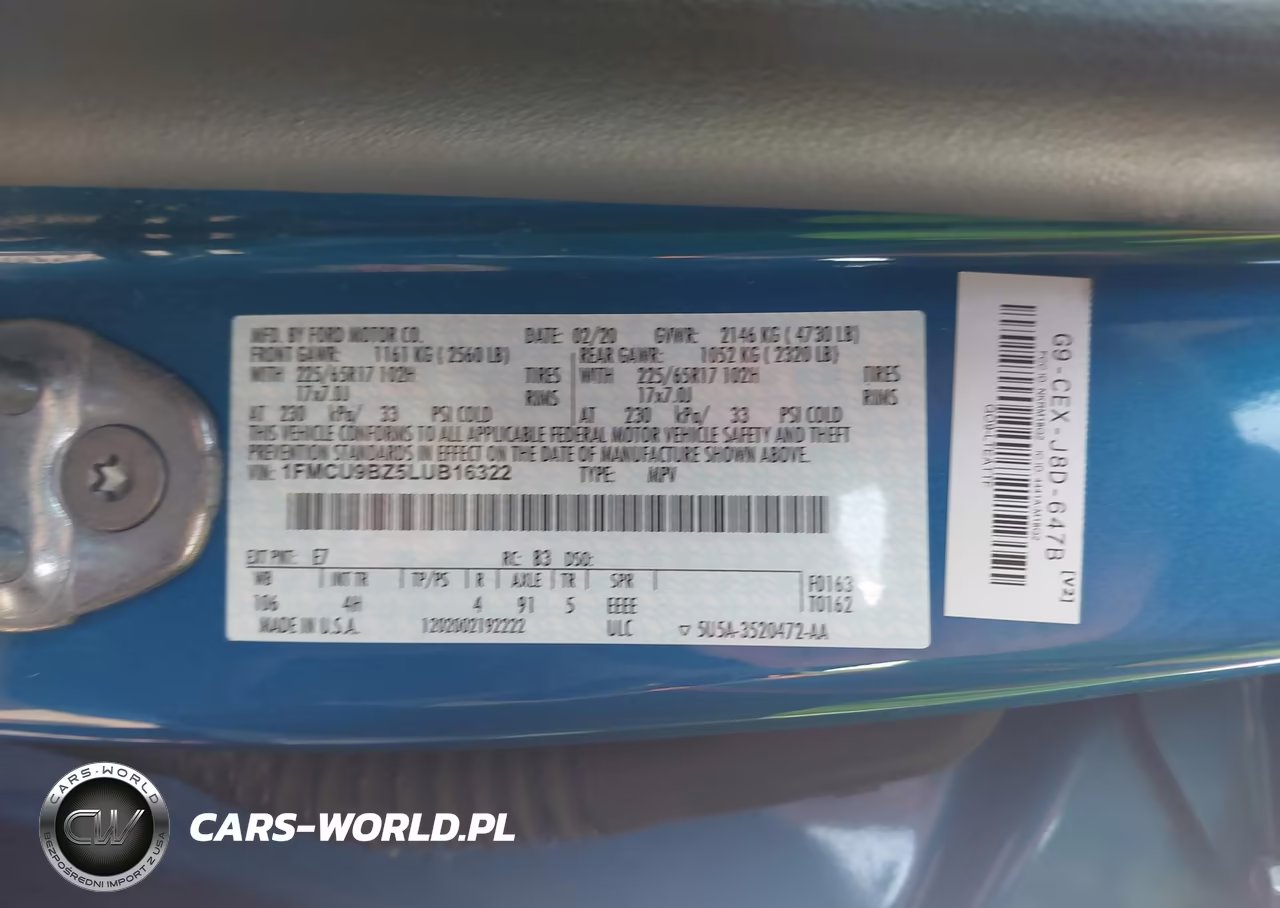 2020 Ford Escape Se Sport Hybrid VIN:1FMCU9BZ5LUB16322 - 9