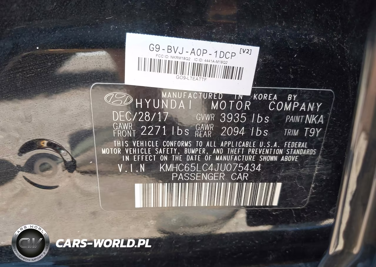2018 Hyundai Ioniq Hybrid Blue VIN:KMHC65LC4JU075434 - 9