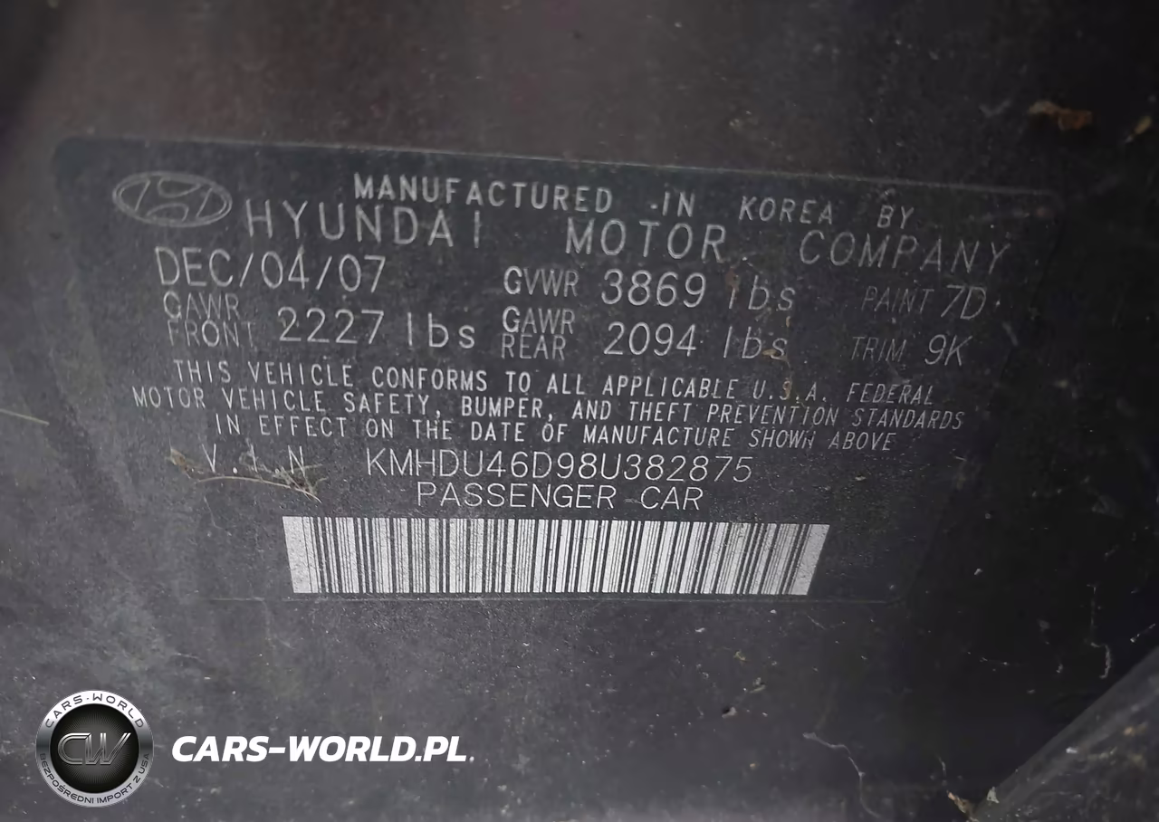 2008 Hyundai Elantra Gls-Se VIN:KMHDU46D98U382875 - 9