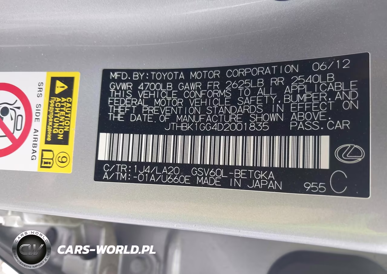 2013 Lexus Es 350 VIN:JTHBK1GG4D2001835 - 9