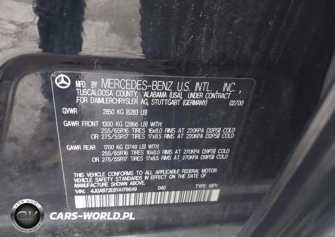 2000 Mercedes-Benz Ml 430 VIN:4JGAB72E8YA176649 - 9