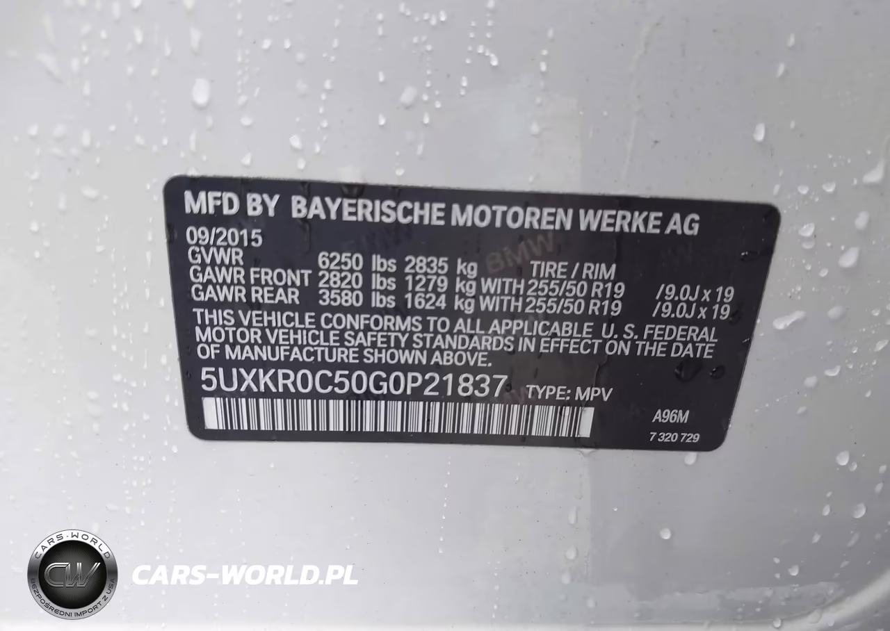 2016 BMW X5 xDrive35I VIN:5UXKR0C50G0P21837 - 9