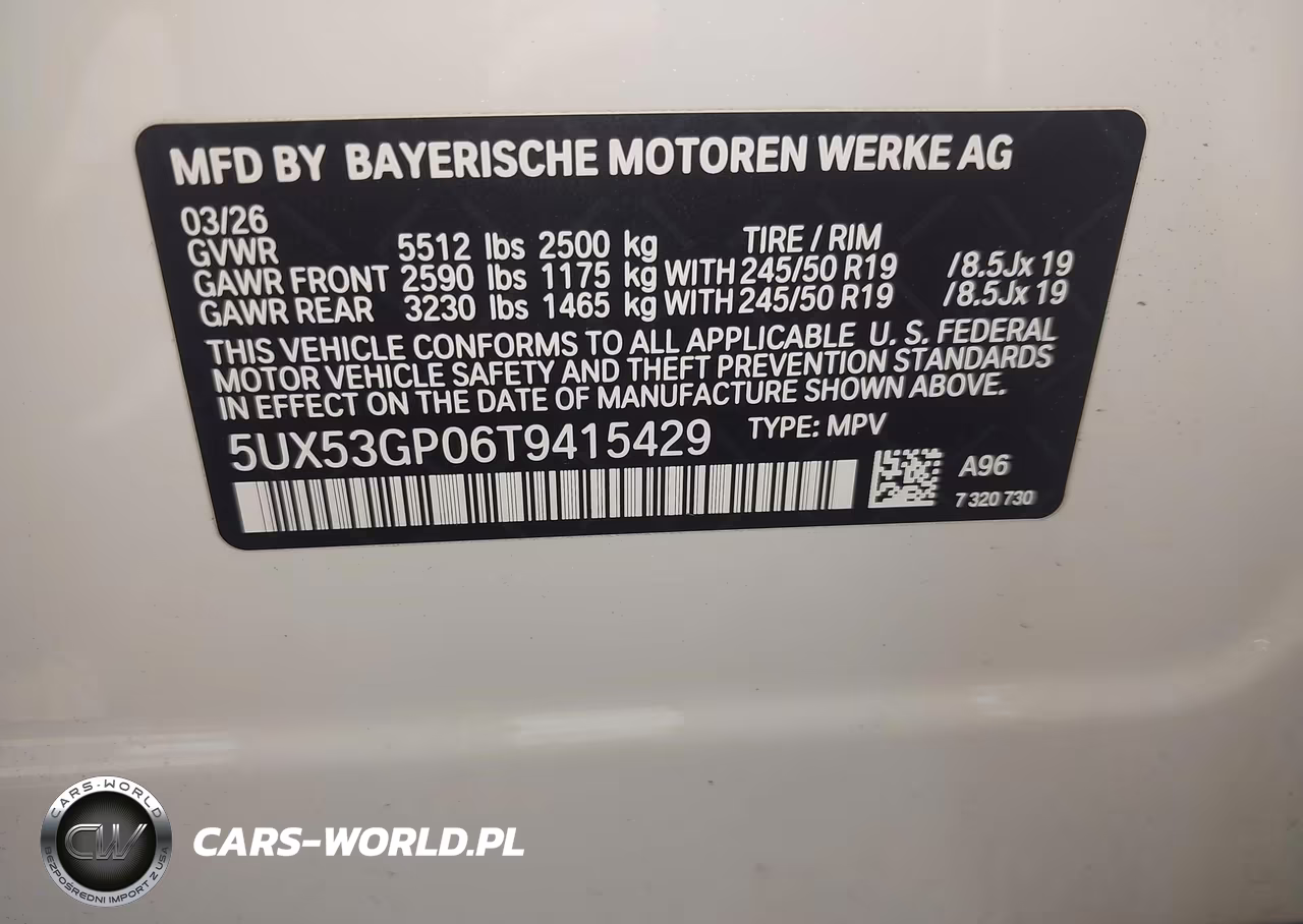 2026 BMW X3 30 xDrive VIN:5UX53GP06T9415429 - 9