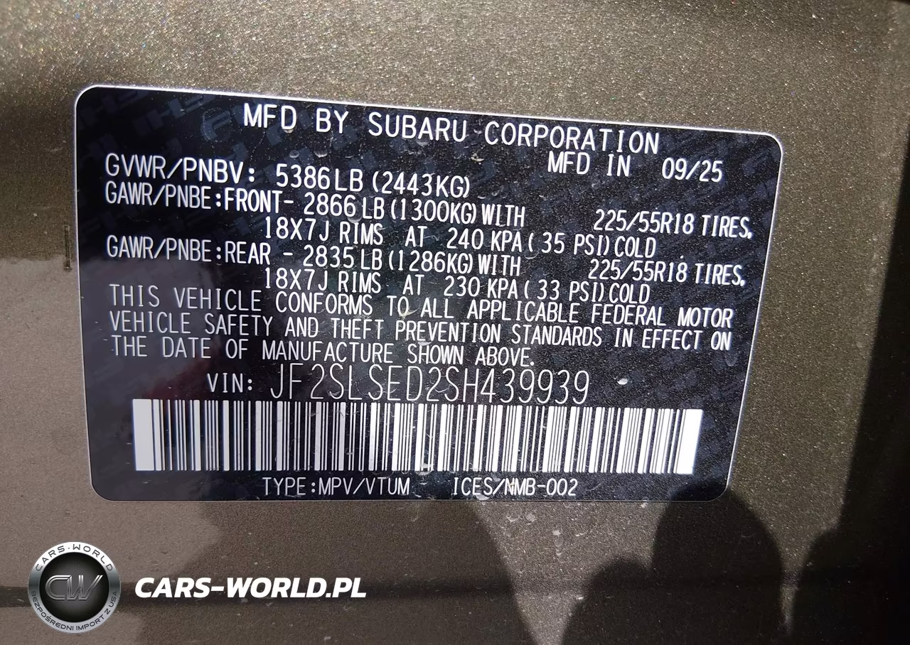 2025 Subaru Forester Premium Hybrid VIN:JF2SLSED2SH439939 - 9