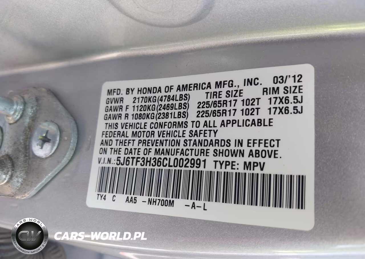 2012 Honda Crosstour 2.4 Ex VIN:5J6TF3H36CL002991 - 9