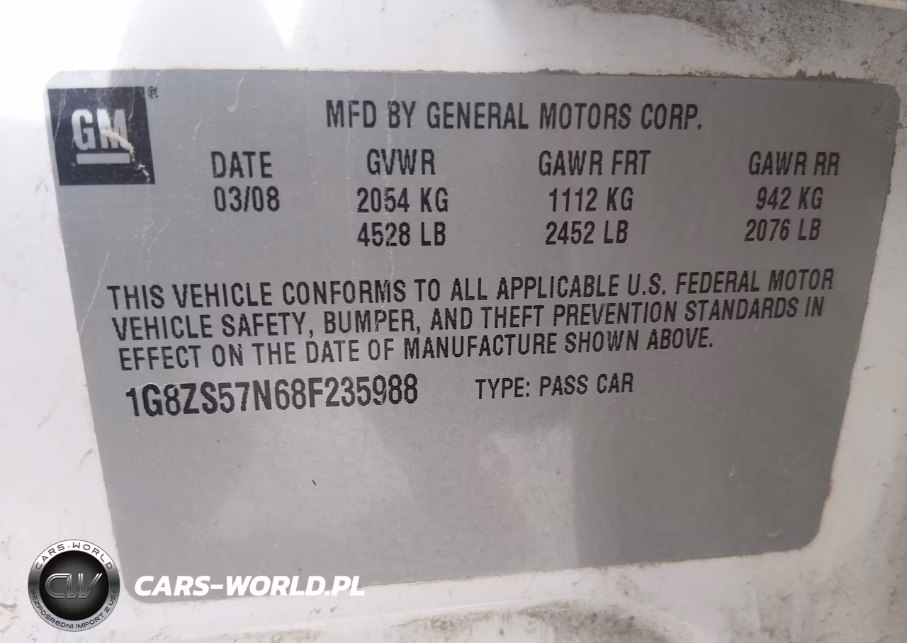 2008 Saturn Aura Xe VIN:1G8ZS57N68F235988 - 9