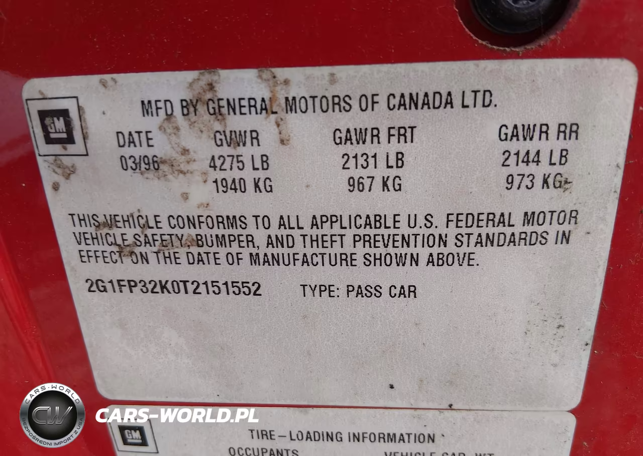 1996 Chevrolet Camaro Rs VIN:2G1FP32K0T2151552 - 9