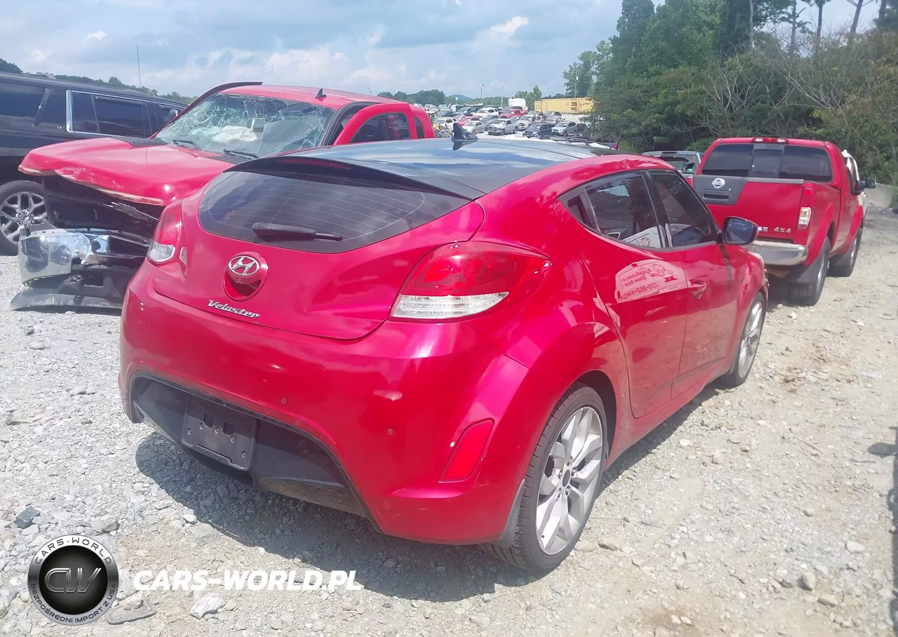 2012 Hyundai Veloster Base W-Red-Black VIN:KMHTC6AD6CU065257 - 4