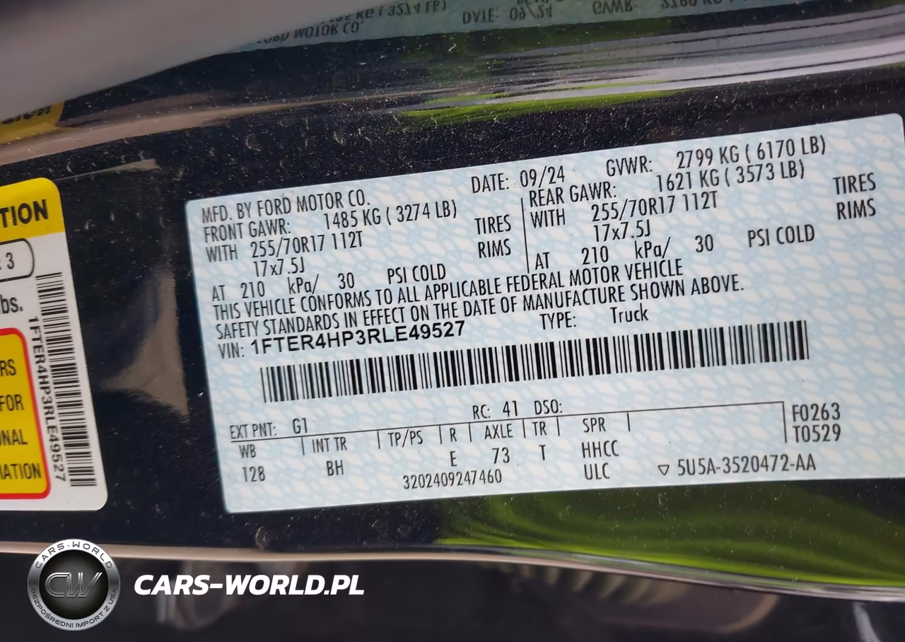 2024 Ford Ranger Xlt VIN:1FTER4HP3RLE49527 - 9