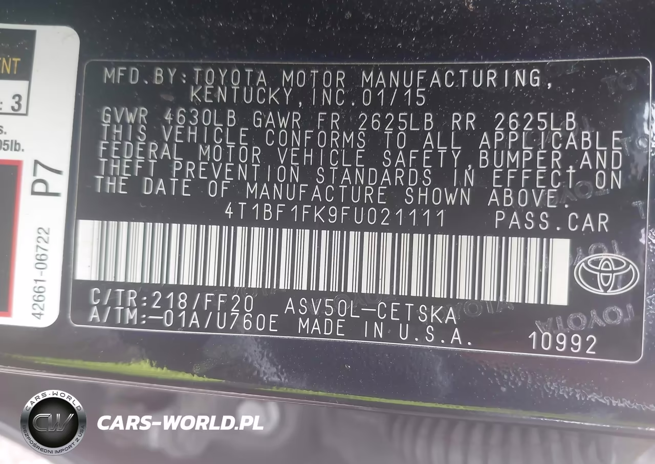 2015 Toyota Camry Se VIN:4T1BF1FK9FU021111 - 9