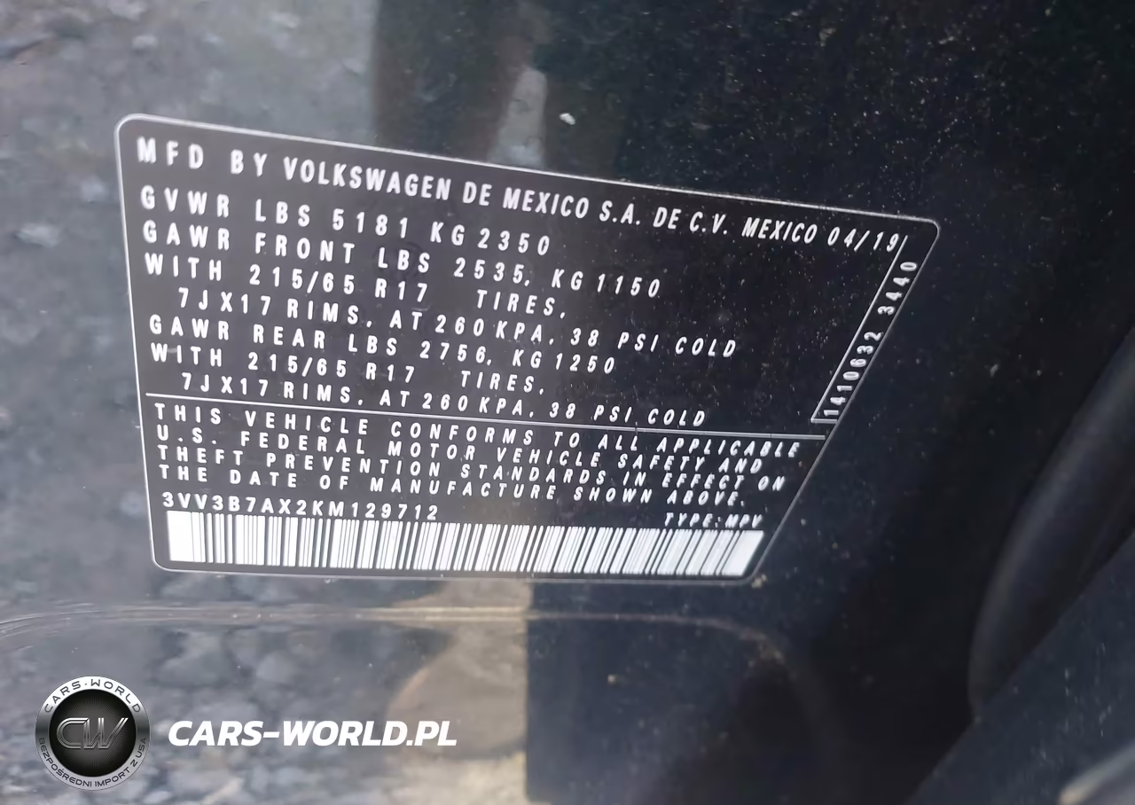 2019 Volkswagen Tiguan 2.0T Se-2.0T Sel-2.0T Sel R-Line-2.0T Sel R-Line Black VIN:3VV3B7AX2KM129712 - 9